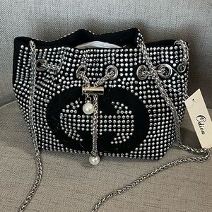 Fashion bag Chic Black and Silver Studded Mini Bag